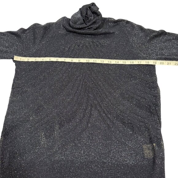 Anthropologie Angel of the North Savine Shimmer Navy Blue Turtleneck Top Size S - Picture 6 of 7